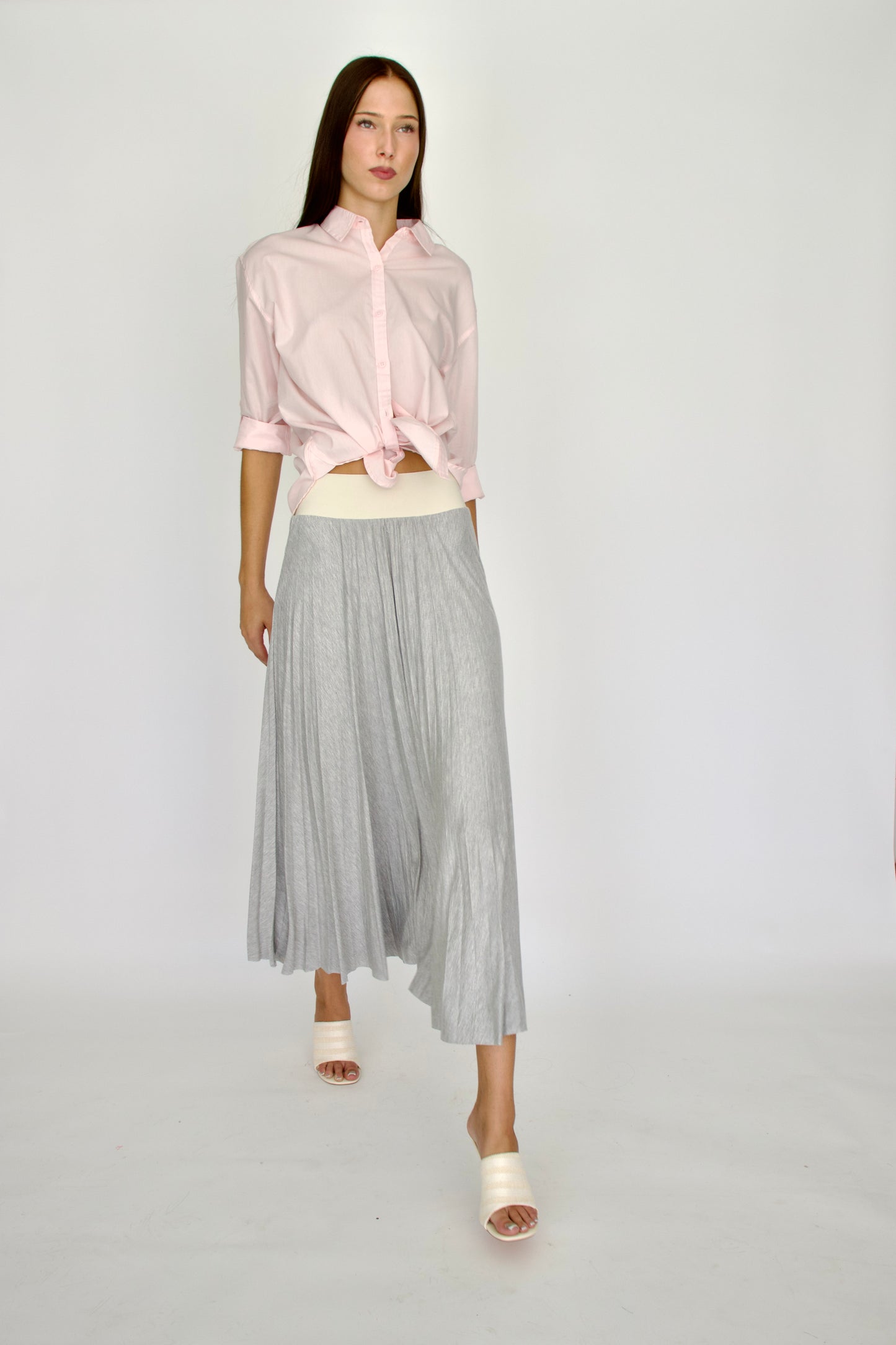 JERSEY SKIRT HEATHER GREY