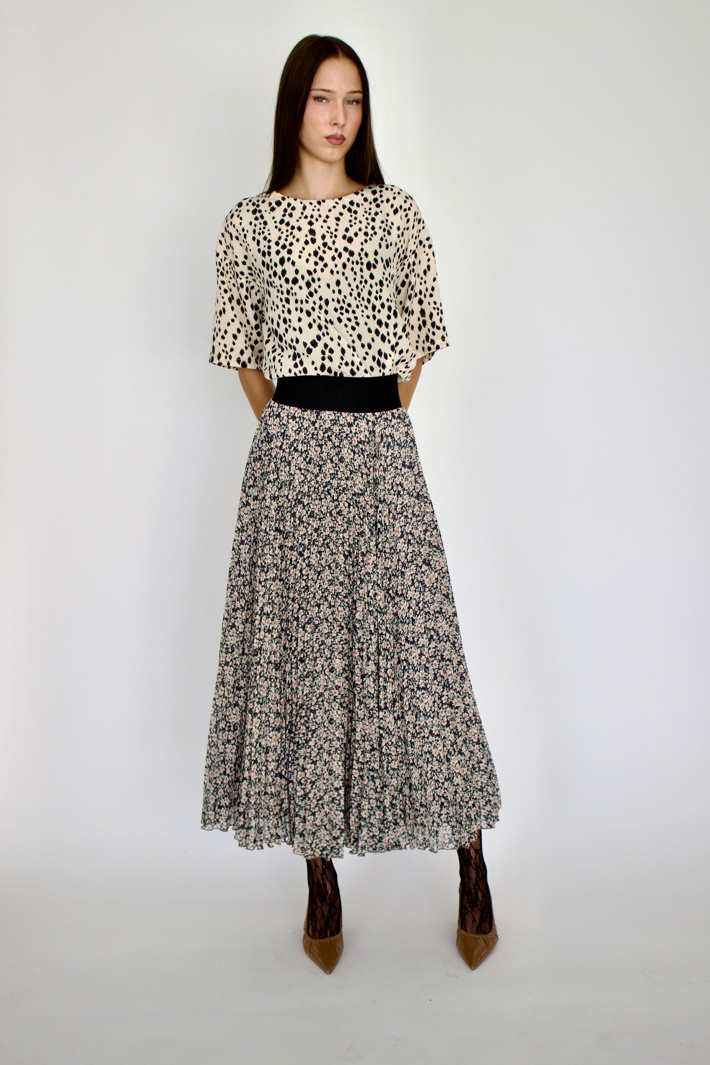 FLORAL CHIFFON SKIRT