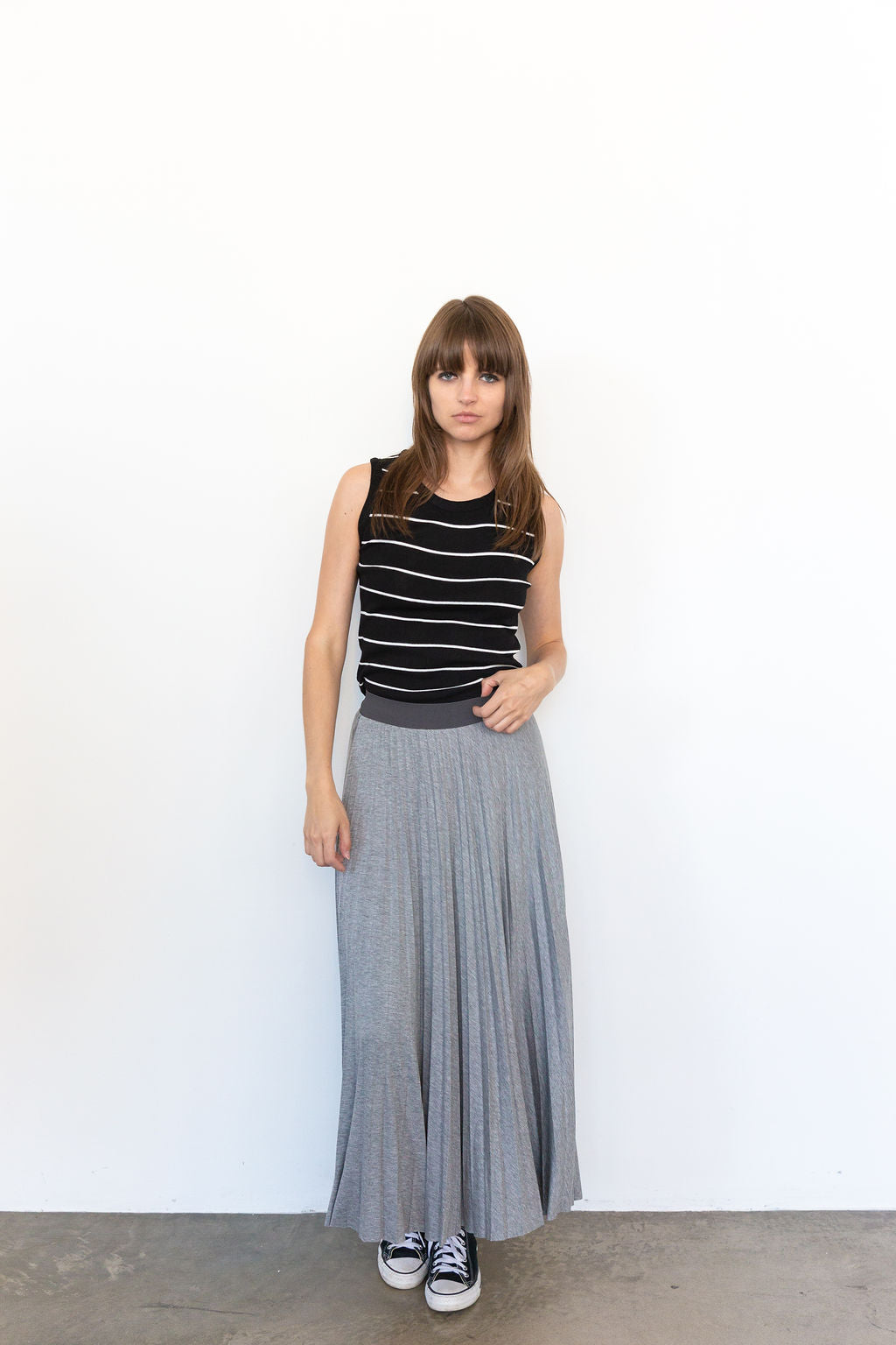 JERSEY SKIRT HEATHER GREY