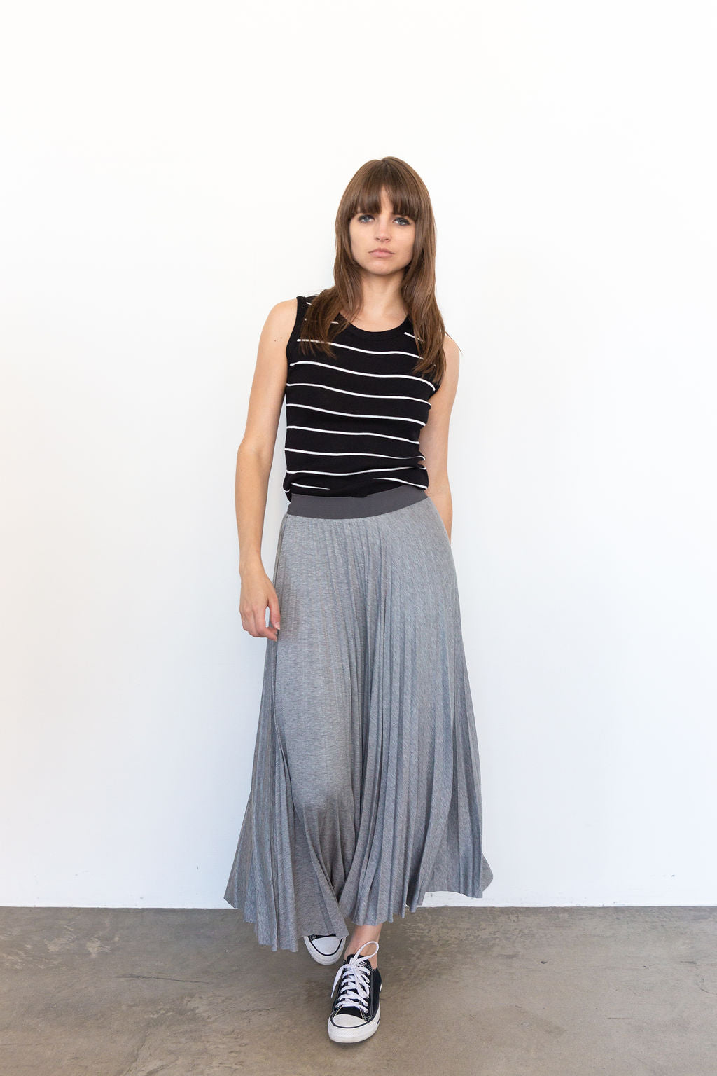 JERSEY SKIRT HEATHER GREY