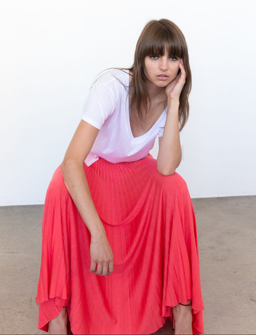 JERSEY SKIRT CORAL