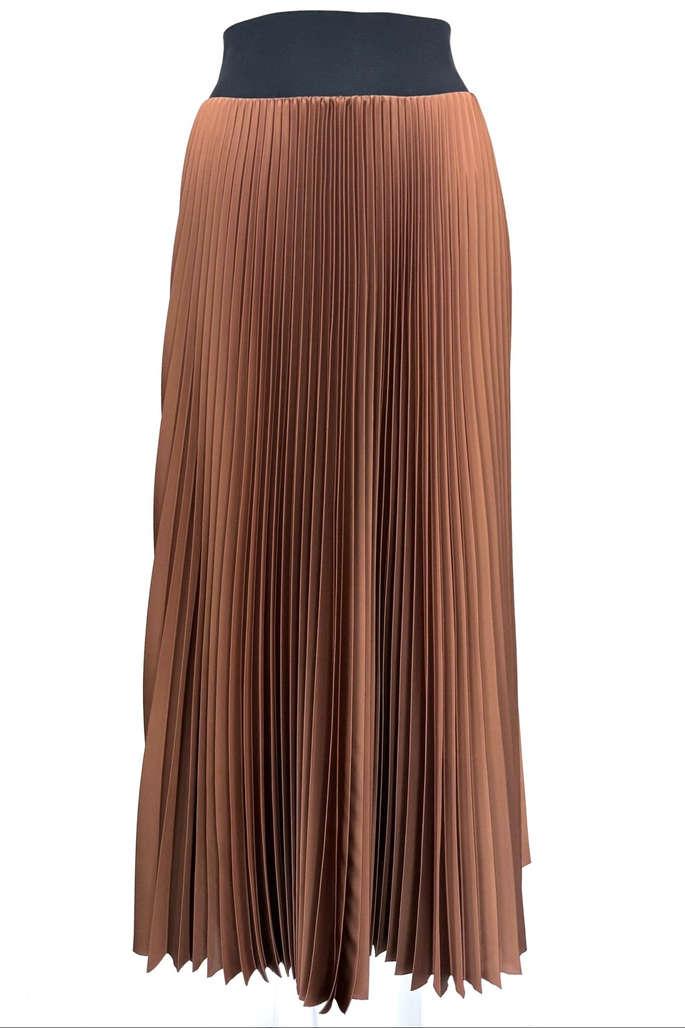 CLASSIC SATIN SKIRT IN CHESTNUT