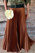CLASSIC SATIN SKIRT IN CHESTNUT