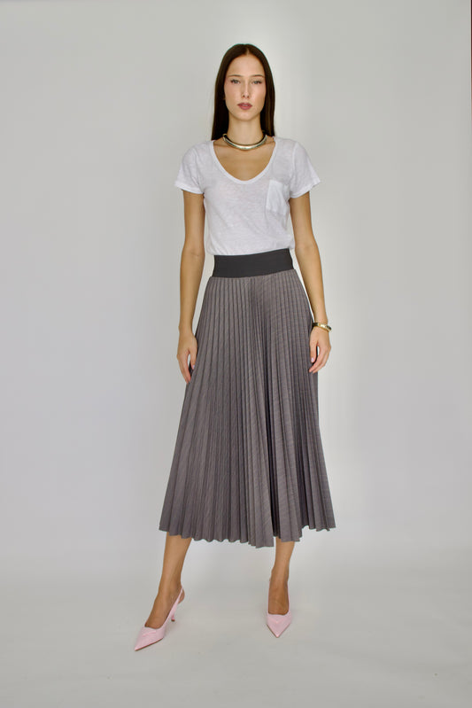 PINSTRIPE SKIRT GREY