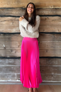 CLASSIC PLEATED SATIN IN HOTPINK