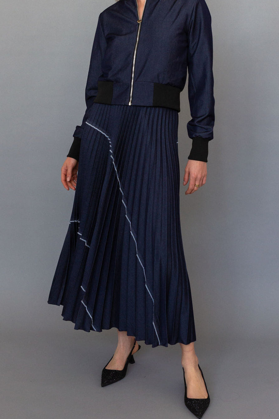 ASSEMBLAGE DENIM SKIRT