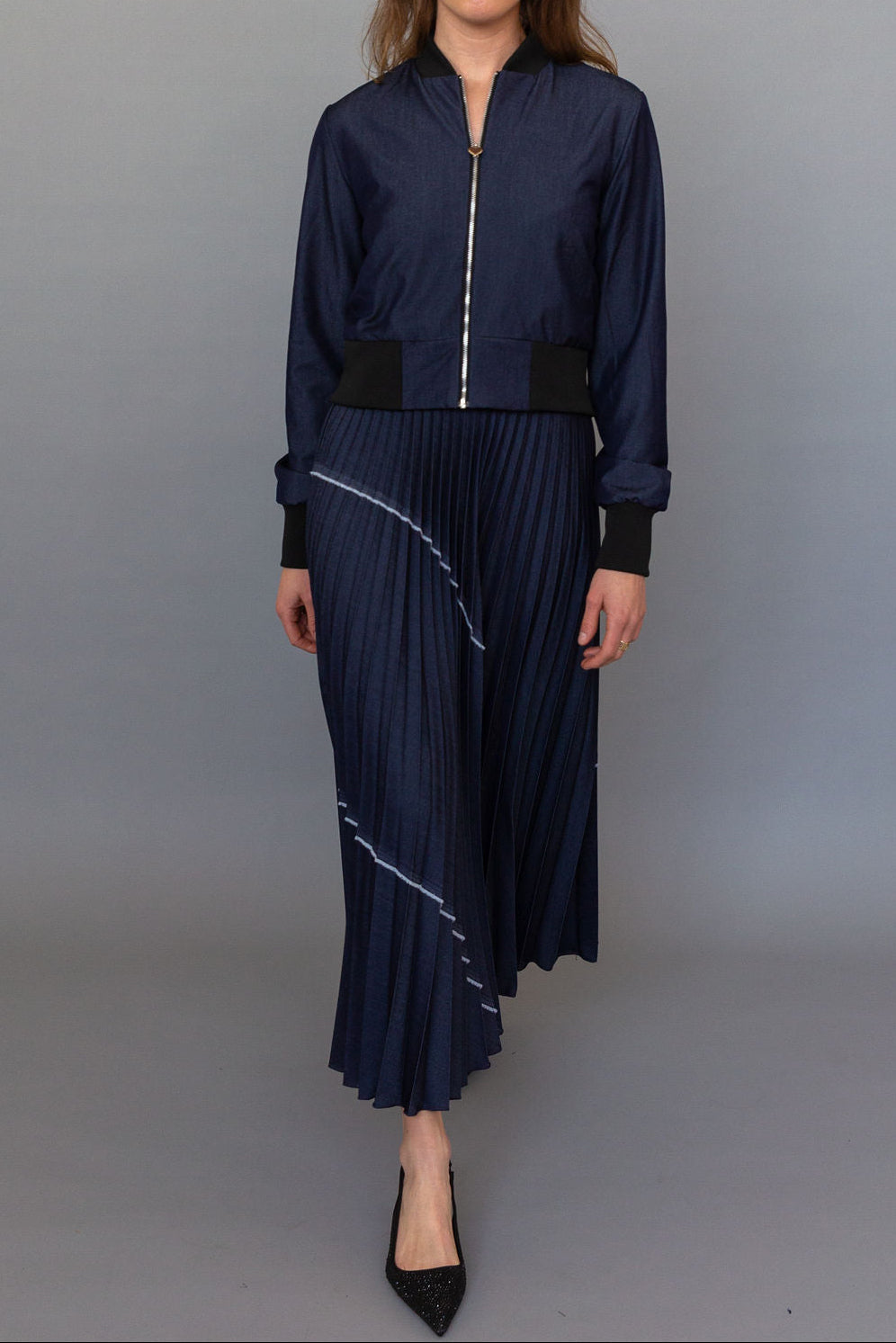 ASSEMBLAGE DENIM SKIRT