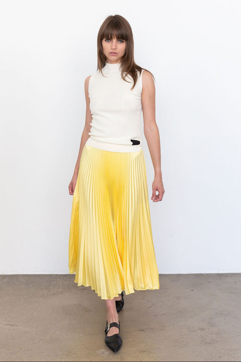 CLASSIC SATIN SKIRT IN SUMMER YELLOW