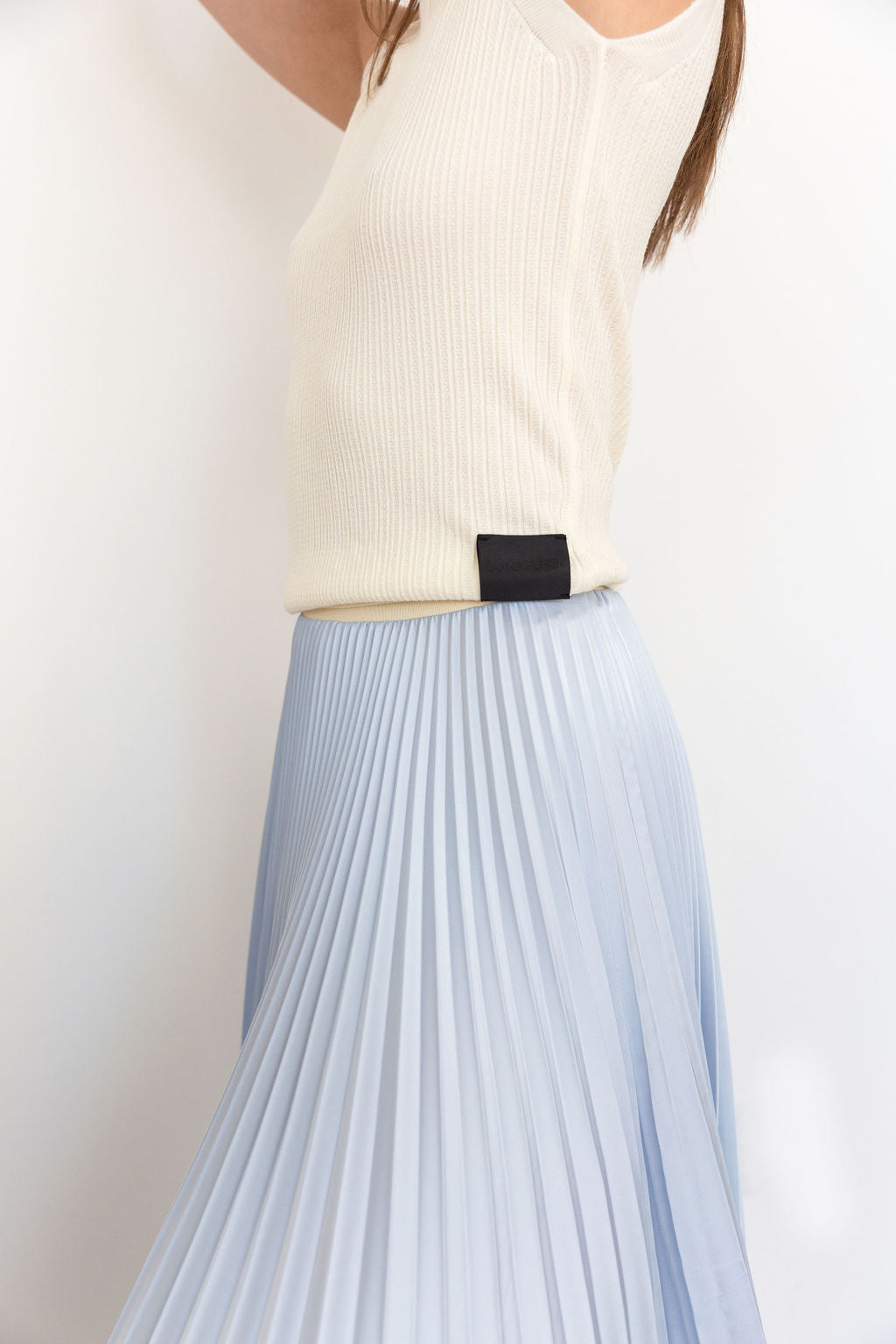 CLASSIC SATIN SKIRT MIDI POWDER BLUE