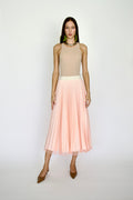 SATIN MESH OVERLAY SKIRT PEACH