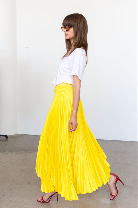 EUROPA SATIN SKIRT YELLOW PREORDER