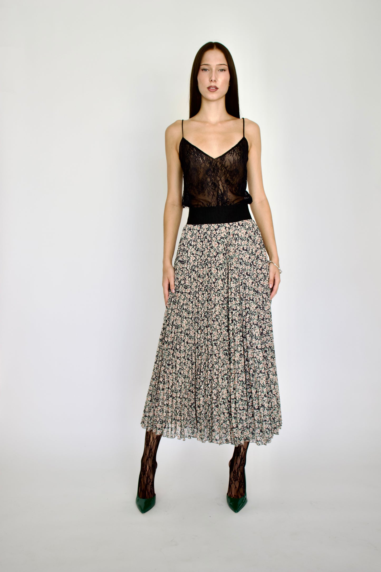 FLORAL CHIFFON SKIRT