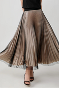 SATIN MESH OVERLAY SKIRT