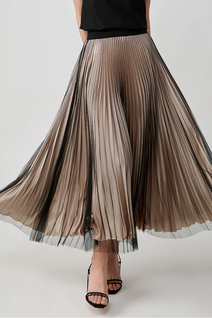 SATIN MESH OVERLAY SKIRT