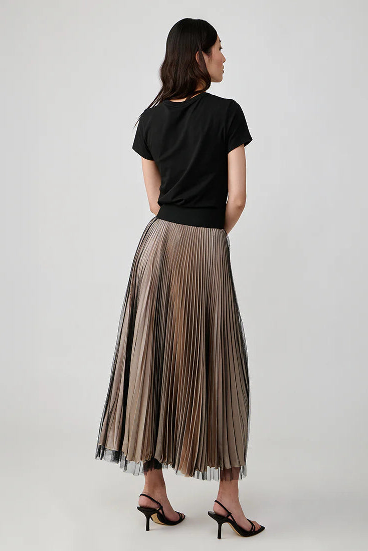 SATIN MESH OVERLAY SKIRT