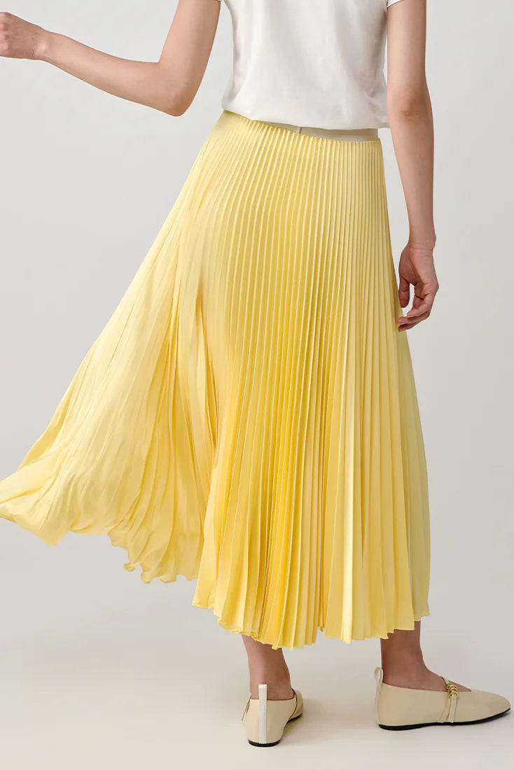 CLASSIC SATIN SKIRT IN SUMMER YELLOW